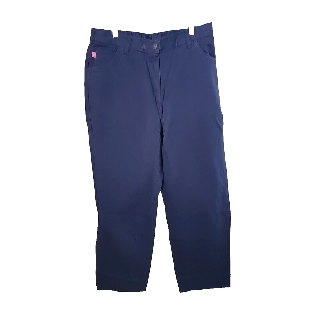 Woman Within Blue Straight Leg Classic Fit High Rise Casual Pants Womans Sz 16W